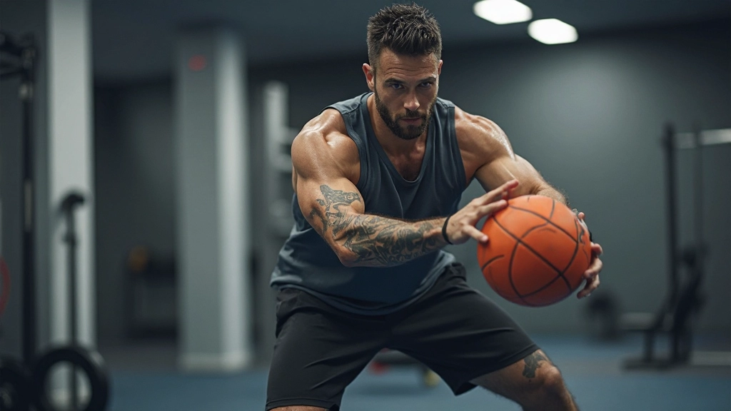 Athlete performing strength and conditioning exercises during sports training session