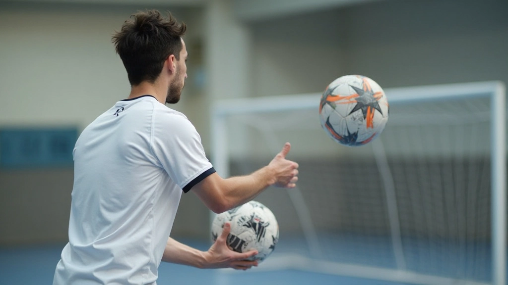 Handball player demonstrating proper shooting form and technique